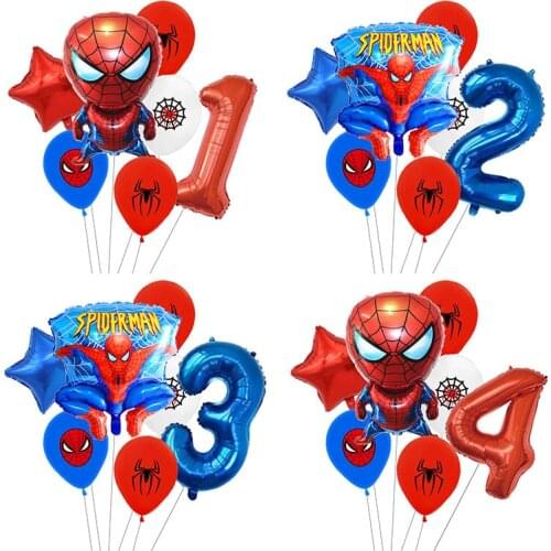 1 Set Marvel Spiderman Number Foil Balloons Number Balloon Birthday Party Decoration Kids Toy Baby Shower Balloon Air Globos