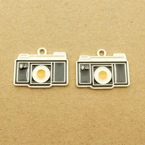 10pcs 16x20mm enamel camera charm for jewelry making and crafting fashion earring pendant cute bracelet necklace charms