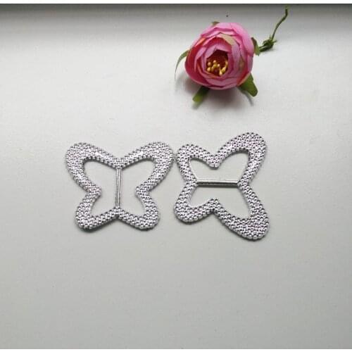 10pcs/lot Wholesale 68 * 55 mm shiny butterfly buckles with the slider for bags belts garment and shoes decoration010001015