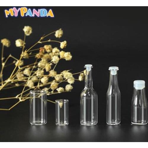 3PCS 1: 12 Dollhouse Miniature Accessory Transparent Glass Jar Bottle Pot Kitchen Kids Toy Gift Pretend Play