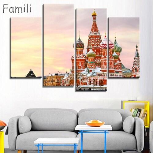 3Pcs Living room home wall modern art decoration fabric poster St Petersburg Russia russian city landscape river evening lights