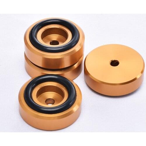 4 PCS Gold Speaker AMP DAC Spike Base Pad Isolation Feet Improve Sound 30mm*10mm