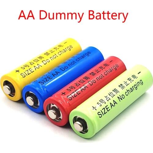 5Pcs AA Size Dummy Fake Battery Setup Shell AA Battery Placeholder Cylinder Conductor