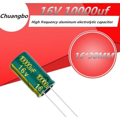 5pcs 10000uf16V 16 *30 Low ESR/Impedance high frequency aluminum electrolytic capacitor size 16*30 16V 10000uf