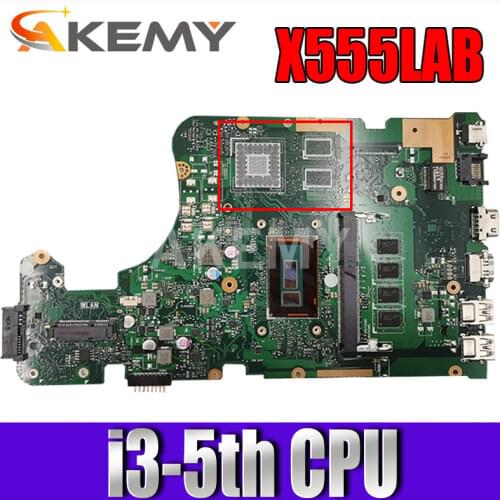 Akemy New! X555LAB mianboard For Asus X555LA X555LAB Laptop motherboard With i3-5010U CPU 4GB RAM DDR3L