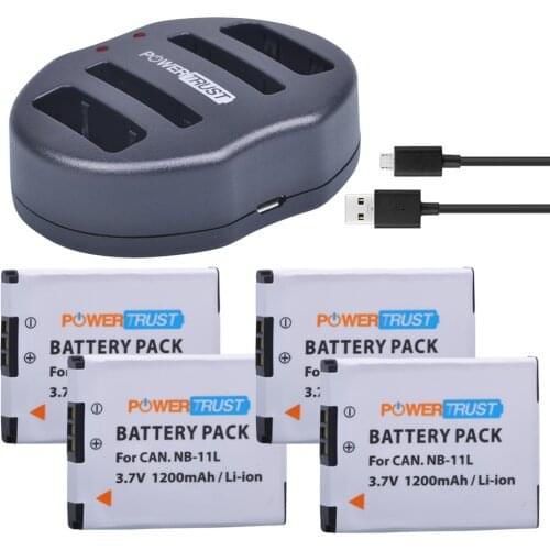 NB-11L NB-11LH Battery +USB Dual Charger for Canon PowerShot A2300 IS,A2400 IS,A2500,A2600,A3400 IS,A3500 IS ELPH 110 HS L50