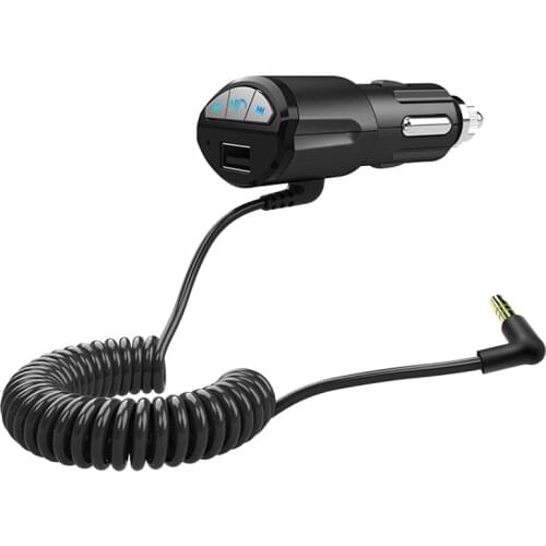 Handsfree USB Car Charger Bluetooth A2DP 3.5mm AUX Stereo Audio Receiver Adapter for iPhone 5,5S,6,Samsung Cell Phones,Tablet