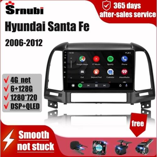 For Hyundai Santa Fe 2 2006-2012 Android Car Radio Navigation 2 din 4G RDS Multimedia Video Player DVD speakers stereo carplay
