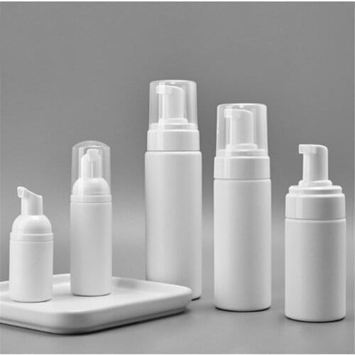 FreeShip 6pcs 30ml 50ml 60ml 100ml 150ml 200ml 250ml Clear White soap foam pump bottles with white foamer pump and clear cap