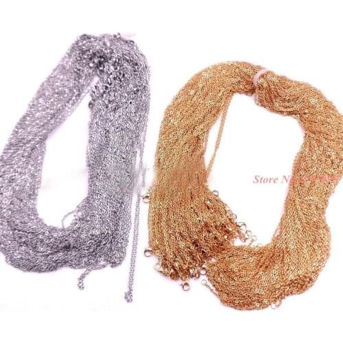 10/20/50/100pcs/Lot 1.5/2/2.4/3.2mm Wholesale In Bulk Gold Color Stainless Steel Thin Cross Link Chain Mens Womens DIY Necklace