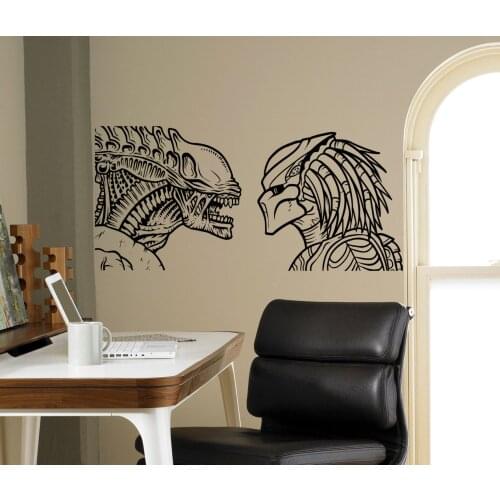 Alien vs Predator Wall Vinyl Sticker Movie Wall Sticker Home Interior Living Room Bedroom Trend Decoration Removable Sticker y10