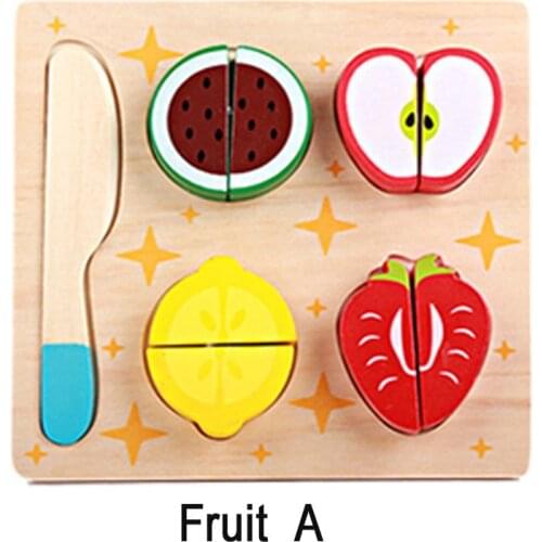 Wooden toys wooden kitchen cutting fruit and vegetables board real life toy 6 models kid children Educational baby toys