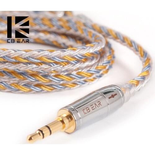 KBEAR 16 core Silver plated cable With 2.5/3.5/4.4 Earphone Cable For KB06 A10 C10 ZS10 ZST IM2 X6