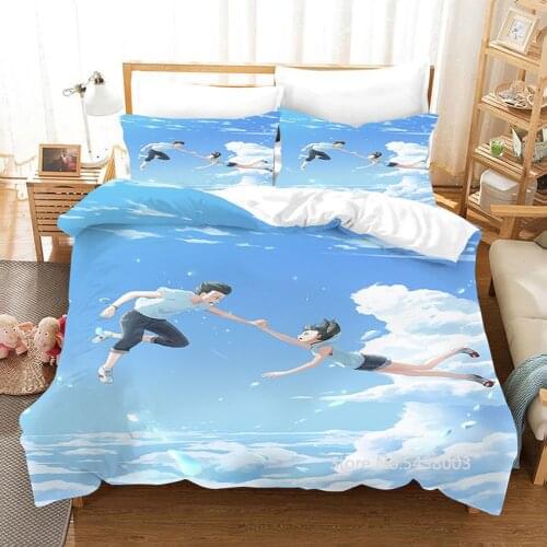 Japan Anime Weather Child Printed Bedding Set Amano Hina Duvet Cover 3D Quilt Set Girl Bedroom Decor Comforter Bedding Sets King