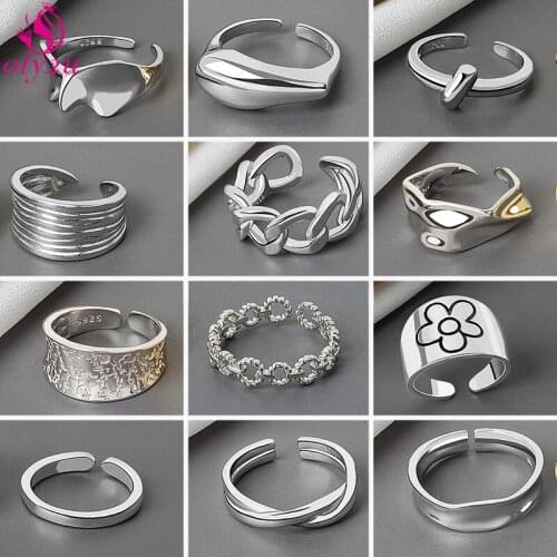 Cool Stainless Steel Mens Ring Female Metal High Quality Golden Chain Punk Personality Geometric Ladies Jewelry Party Gift 2020