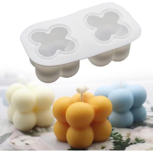 Mini DIY Candle Mould Ball Cube Aromatherapy Soy Wax Silicone Hand-made Mold