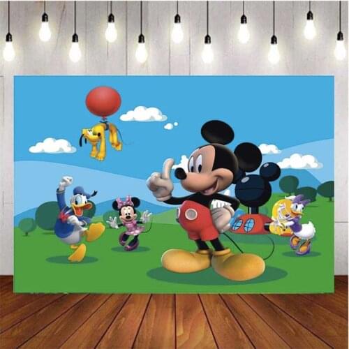 Cartoon Mouse Duck Photography Background Live Backdrop Children Kids Birthday Party Decoration Wallpaper Tapestry Photo Studio