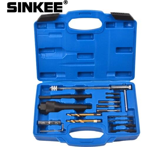 Damaged Glow Plug Removal Remover Thread Repair Drill Wrench Spark Plug Gap Extractor Tool Kit 8MM 10MM SK1095