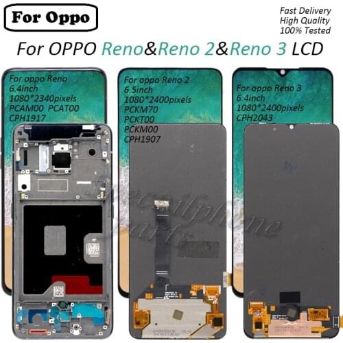 Original Super Amoled For Oppo Reno LCD Screen Display With Frame Touch Panel Digitizer For Oppo Reno 3 Reno 2 CPH1917 Pantalla