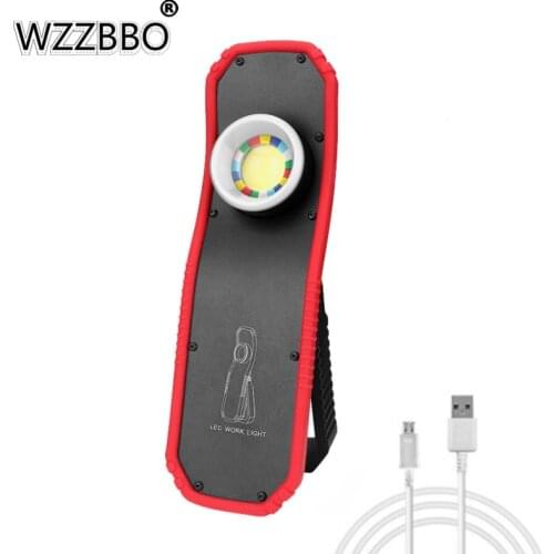 Portable LED COB Flashlight Torch USB Rechargeable Magnetic Lantern Camping Hanging Hook Lamp High-Low Modes Lighting Work Light