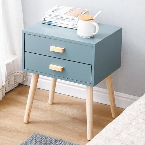 Bedside Cabinet Table Nightstand Coffee Modern Storage Bedroom Home Furniture 2 Drawers Chest Simple Modern Bedstand Cabinet HWC