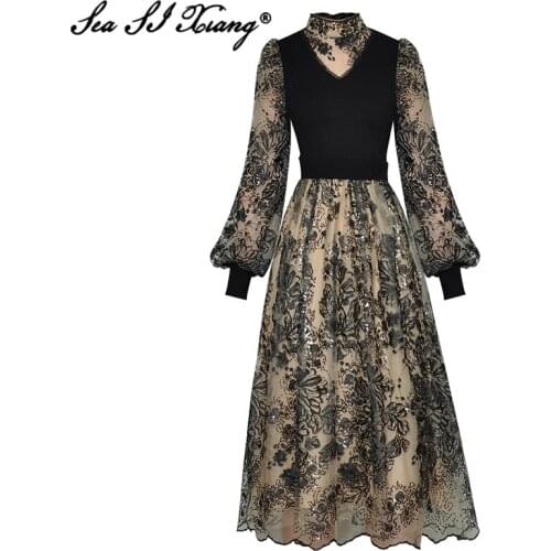 Seasixiang Fashionable Knitted Dresses