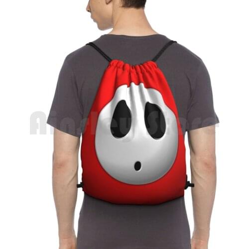 Shyguy Face Mask Backpack Drawstring Bags Gym Bag Waterproof Shyguy Shy Guy Shy Guy Face Halloween Costume Videogames