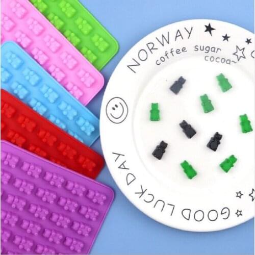 50 Mini Bear Silicone Chocolate Mould Homemade ice tray Creative DIYQQ Sugar Mould