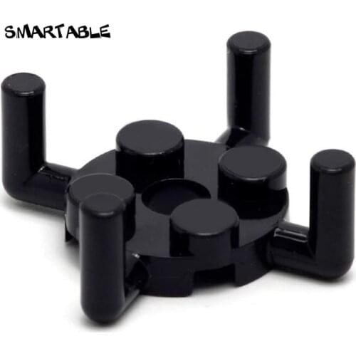 Smartable Round Plate 2x2 with 4 Bars Building Blocks Brick MOC Parts Toys For Kids Compatible City 98284 40pcs/lot