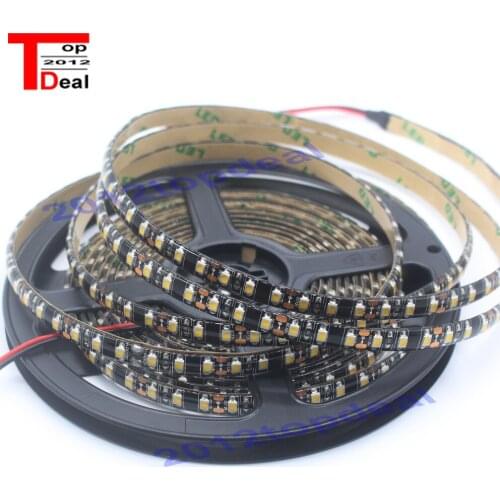 SMD 2835 Flexible LED Strip 120led/m 600Leds Warm White 12V Waterproof brighter black pcb than 3528 strip,5m/lot