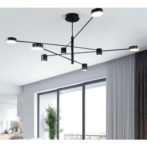 Modern Chandeliers Living Room Dining Room Kitchen Loft Bedroom LED Lighting Stylish Gold Black Ceiling Lamps chandelier 220V