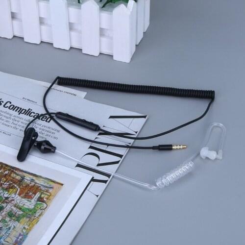 T3EE Spiral Acoustic Hollow Air Tube 3.5mm Anti-radiation Headphone Earphone With Mic