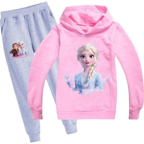 Disney Frozen Kids Tracksuit Girls Clothes Set Frozen Elsa Hoodies and Pants Children Sportwear Clothing Fashion Sport Suit