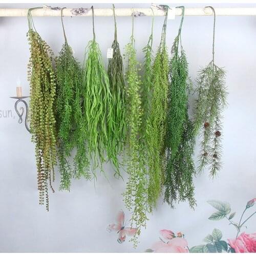 Home Wedding Decoration Hanging leaves vine Plant Artificial Plant Willow Wall Balcony Decoration Flower Basket Accessories