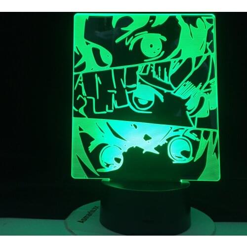 DEMON SLAYER PANEL LED ANIME LAMP DEMON SLAYER KIMETSU NO YAIBA Anime Comic Lamp 3D Lamp Led Night Light Cartoon Home Decor Gift
