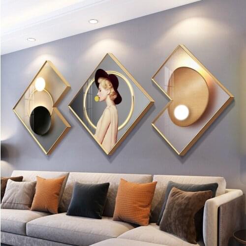 Living Room Decorative Painting Modern Light Luxury Creative Simple Restaurant Bedside Painting Triptych Hanging Picture