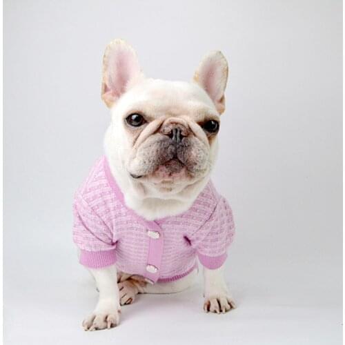 Pet sweater pet autumn and winter sweater French bulldog Schnauzer Pomeranian small dog purple sweater