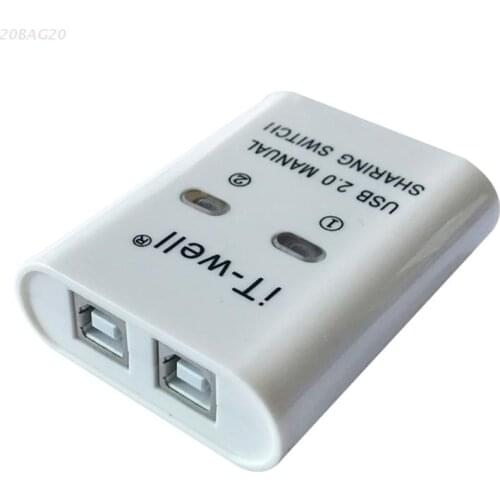 USB 2.0 Printer Sharing Device Manual Sharing Switch Hub 2 in 1 Out Splitter