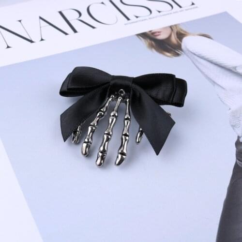 Punk Gothic Personality Bow Skeleton Ghost Hand Claw Hairpin for Women Vintage Hair Pins 2021 Hair Accessories Halloween Gifts