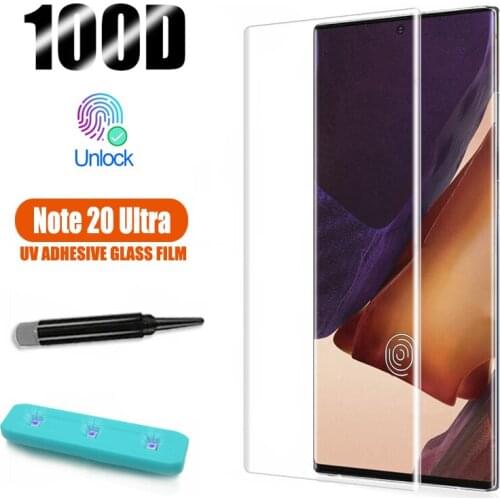 UV Full Tempered Glass film for Samsung Galaxy Note 20 Ultra Screen Protector FINGERPRINT UNLOCK for note 20 Ultra S10 S20 Plus