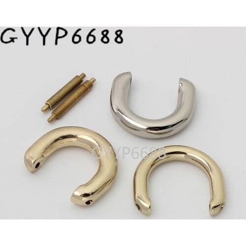 10-30pcs 4colors 15mm 17mm alloy polished removeable d ring with screws for handbags connector buckles purse accessories