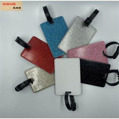 20pcs/lot Blank Sublimation PU Leather baggage tag Holder for Hot transfer Printing Leather Blank DIY 10*7CM products