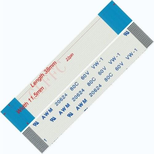 22pin 0.5pitch 38mm-140mm A-type Flexible Flat Cable FFC awm 20624 ROHS for TTL LCD DVD Computer