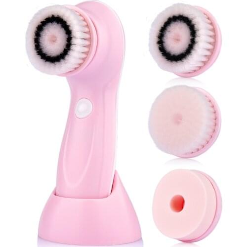 3 in 1 Electric Rotating Cleansing instrument Mild Cleansing Makeup Face Beauty Deep Pore Cleaner Face Massage Skin Care Brush
