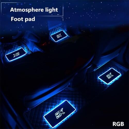 4pcs Car Interior Floor Mats Atmosphere lamp Automotive LED Decorative Sound control Colorful flashing Light With Remote