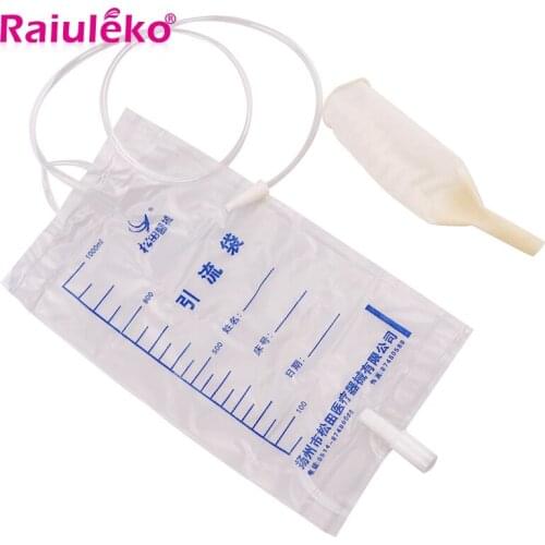 5pcs 1000ml latex sets of disposable set of urine bags male drainage bag with urine sets of Anti-Reflux urine collector