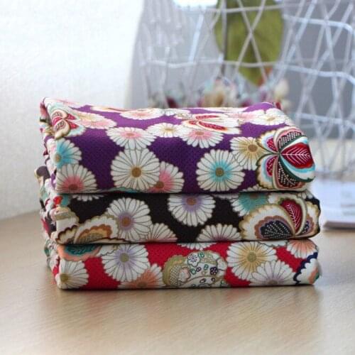 50*55cm Japanese Bronze White Daisy Cotton Fabric For Sewing Kimono Or Sewing Hand Bag DIY Fabric Sewing Material