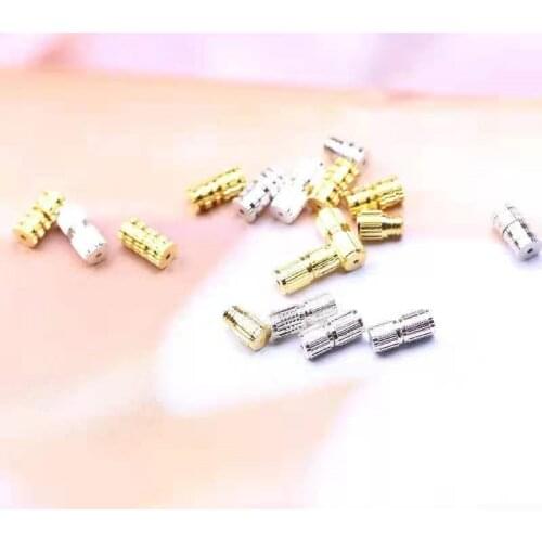 500pcs New Screw Clasps Cylindrical Screw Fastener For Jewelry Making Diy Bracelet Necklace Rope End Closure Connector Wholesale
