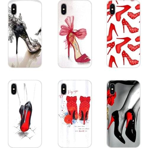 Accessories Phone Cases Covers For Huawei Mate Honor 4C 5C 5X 6X 7 7A 7C 8 9 10 8C 8X 20 Lite Pro Red High Heel Shoes