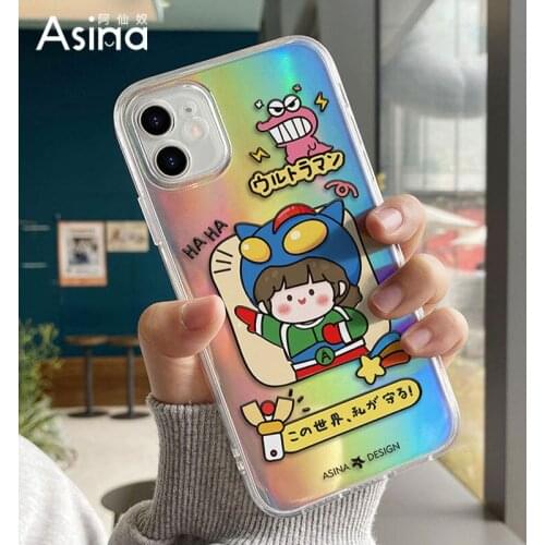 ASINA Laser Case For iPhone 11 12 Pro XR XS Max Soft Transparent Couple Cover For iPhone 6 7 8 Plus SE 2020 Women Cases Luxury
